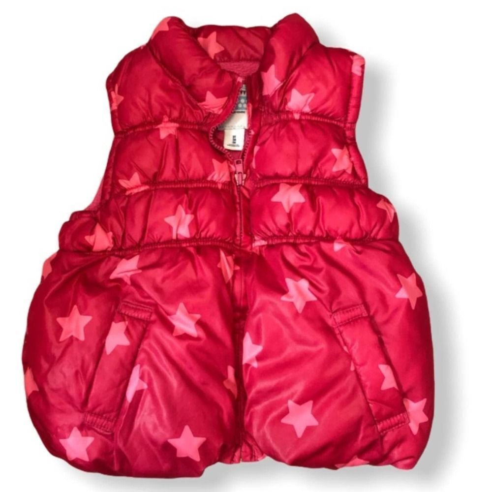 Old Navy Puffer Vest Pink Stars size 3T